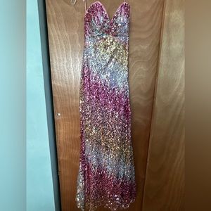 Jovani pink sweetheart sequin dress